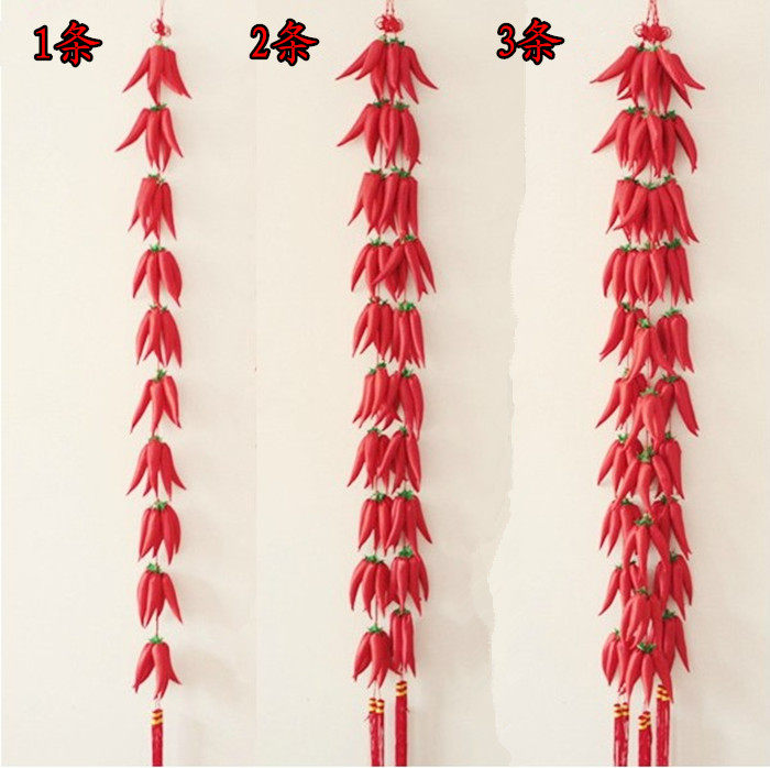 New Year's supplies layout decoration red fire pepper string New Year's goods pepper hanging firecracker string Spring Festival pendant