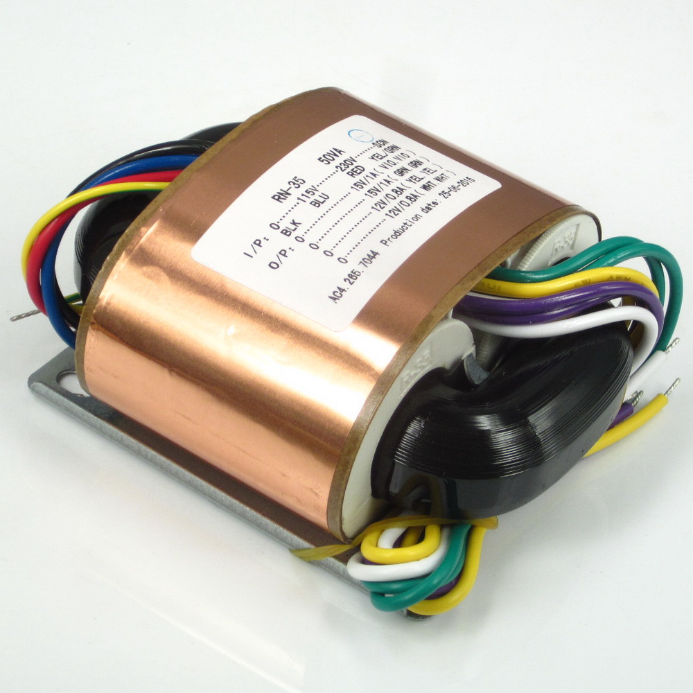 R type power transformer 50W double 15V + double 12V with copper shielding R bull copper wire 115V-230V