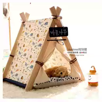 Cat litter detachable and washable summer kennel cat bed exported to South Korea wooden house cat tent Teddy tent