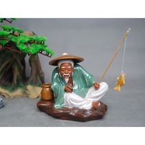  Height 14cm Jiang Taigong stone fishing elegant home ceramic decoration rockery landscape fish pond accessories fish tank landscaping