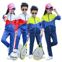 Quần áo lớp trẻ em cao cấp quần áo mẫu giáo tùy chỉnh mùa xuân và mùa thu đồng phục trường tiểu học câu lạc bộ thể thao bông đặt Anh chân váy trẻ em