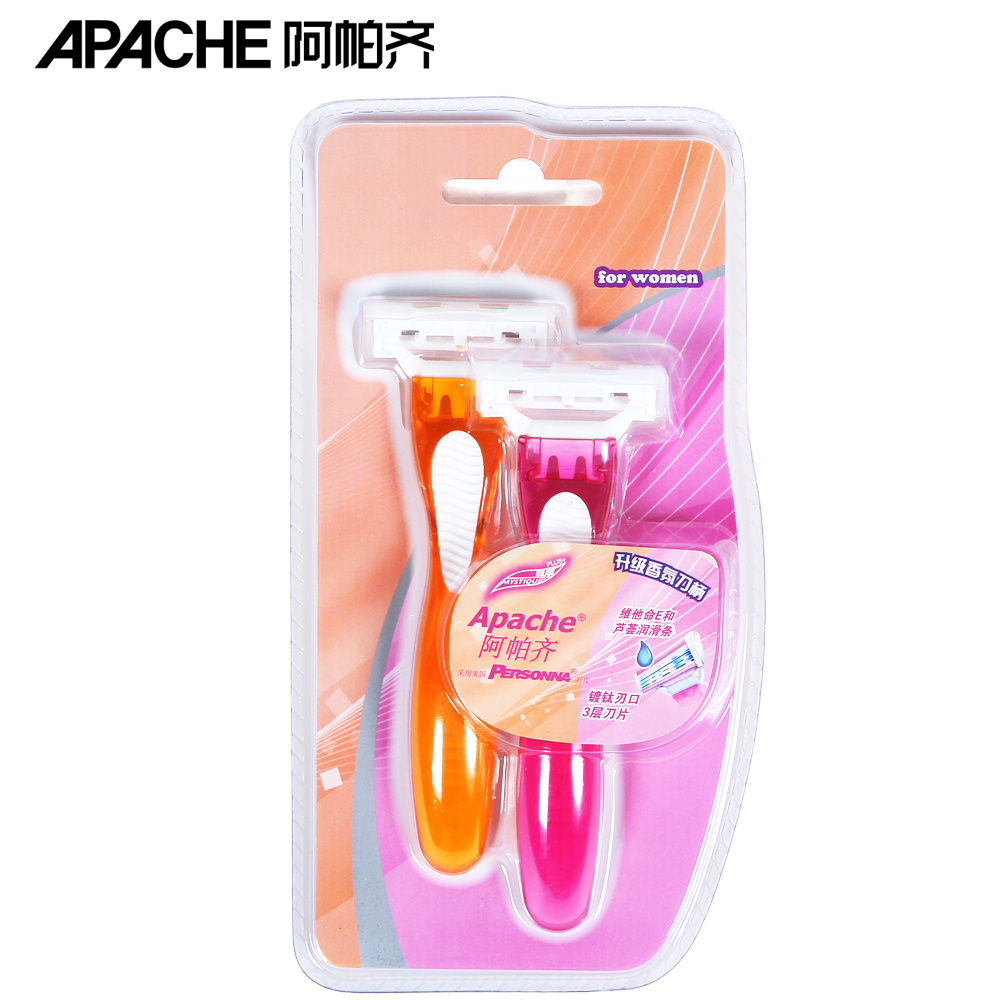 Apache阿帕齐 女士专用脱毛刀 剃毛刀 剃毛器 3层刀片 腋毛腿毛