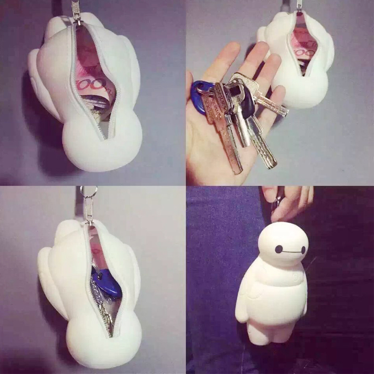 Super Energy Marine Great White Zero Wallet Cute Cartoon Big White Paparazzi Key Bag Students Hands With Silicone Rubber Bracelet Bag