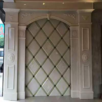 European-style imitation jade marble lines Roman columns Living room TV background wall brick guard board wall stickers Tile column frame
