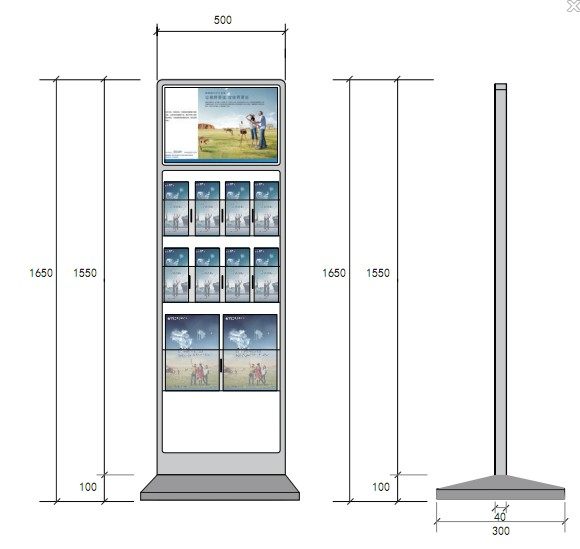 China Post Landing Style Folding Page Shelf Information Shelf Propaganda Frame single-sided folding page card Postal information shelf