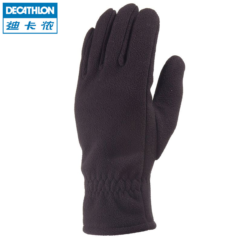 迪卡侬 成人男女 秋冬户外保暖全指加厚加绒骑电瓶车手套 QUECHUA