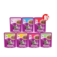 Wei Jia Cheng Cat Miao Fresh Pack 85g * 7 loại hương vị 24 gói ngẫu nhiên hỗn hợp mèo ăn nhẹ vào thức ăn cho mèo - Đồ ăn nhẹ cho mèo cá đóng hộp