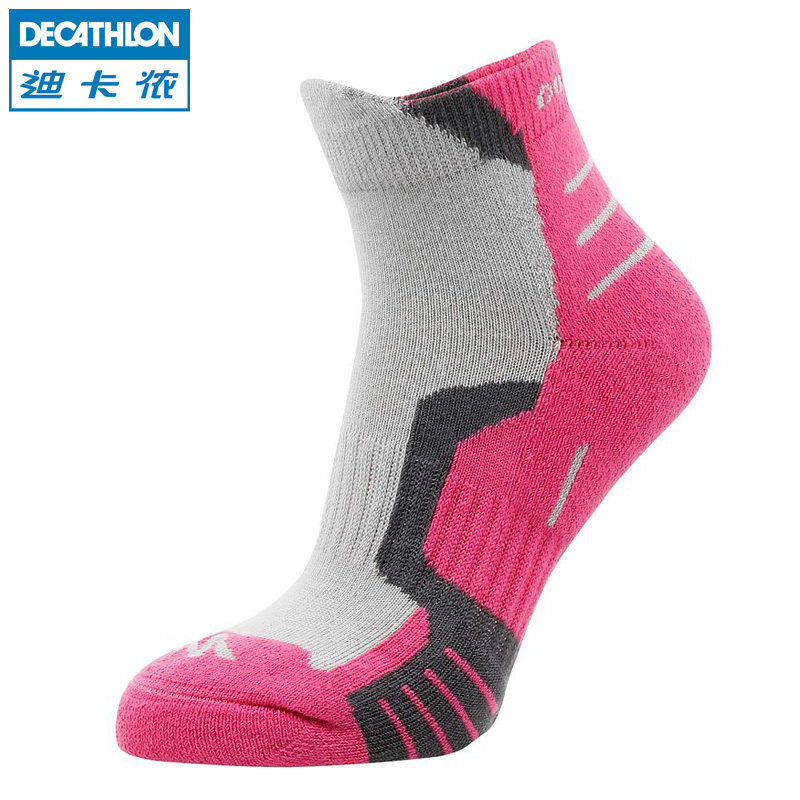 迪卡侬 户外运动 中帮 高帮 袜子 徒步登山袜 儿童2双装 QUECHUA