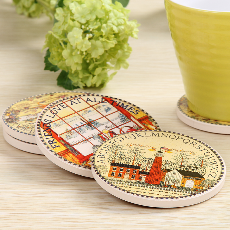 Kung fu tea cup mat saucer Japanese tea cup mat ceramic insulation pad creative lovely ceramic cup mat