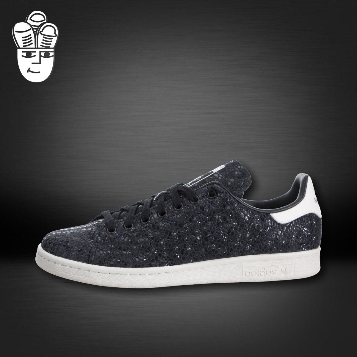 Adidas Stan Smith W 三叶草女鞋 复古板鞋 运动休闲鞋 黑色蛇纹