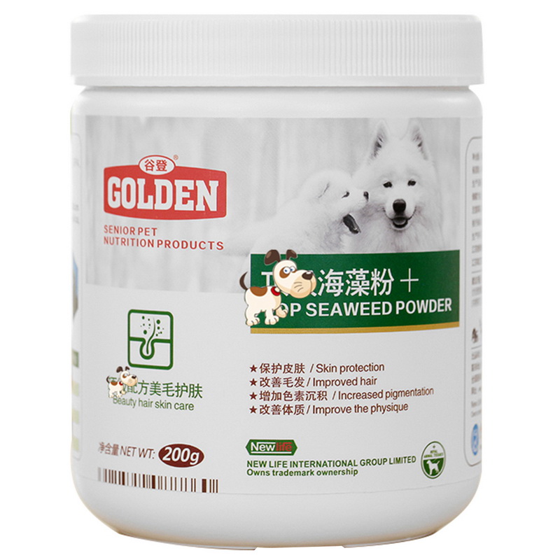 波奇网 谷登海藻粉博美比熊美毛粉贵宾萨摩金毛狗狗美毛海藻粉