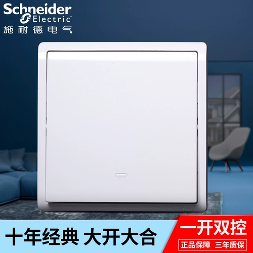 Schneider -Switch Panel Fengshang White Series 16a с флуоресцентным одноразовым одноразовым выключателем двойного обращения
