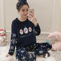 Phiên bản Hàn Quốc của bộ đồ ngủ nhung san hô kích thước lớn ngọt ngào và dễ thương phụ nữ mùa thu và mùa đông dày tay dài flannel phục vụ nhà sinh viên phù hợp đồ bộ pijama nữ lụa