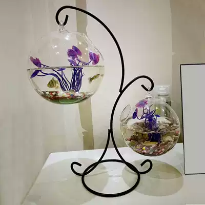 Creative glass home decoration hanging hydroponic vase decoration transparent European romantic art fish tank new