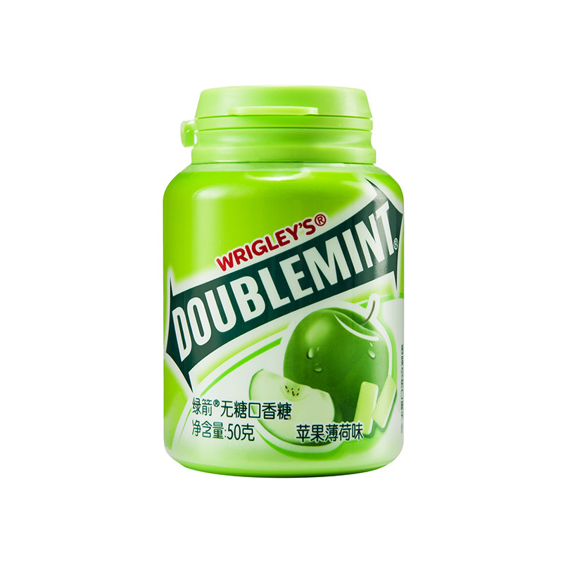 【天猫超市】箭牌绿箭口香糖（苹果薄荷味）瓶装 约40粒50g