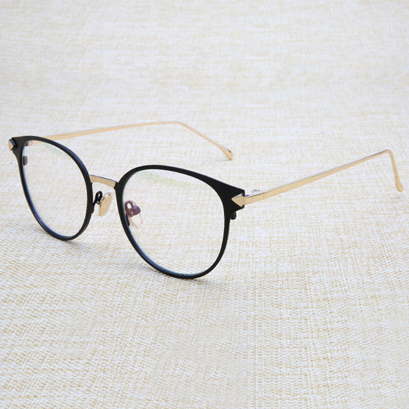 New wave literature and art youth Korea retro myopia arrow Eye frame square ultra-light metal radiation-proof spectacle frame