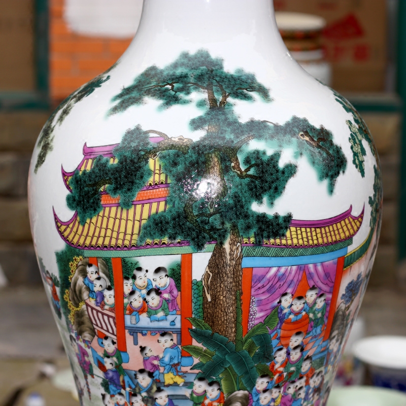 Jingdezhen ceramic figure dry flower flower vase household living room the ancient philosophers study office mesa place adorn article