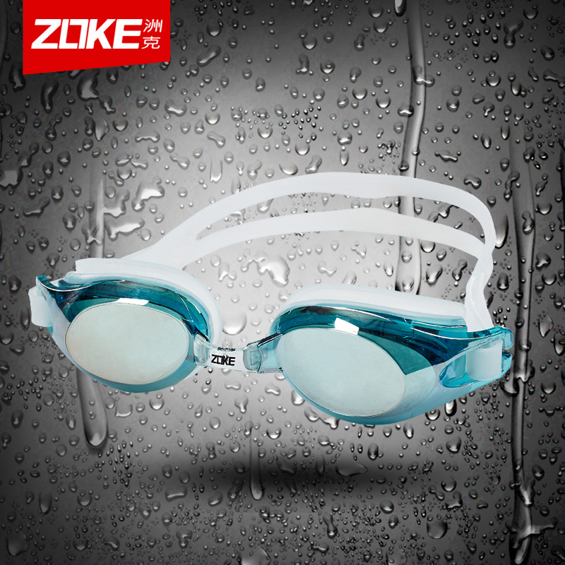 ZOKE swimming glasses HD Anti-fog large frame male and female high-definition swimming glasses electroplating with degree myopia swimming glasses