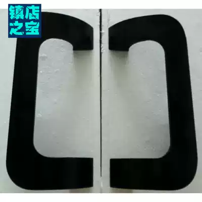 Frameless glass door handle modern simple black wooden door armrest framed door handle solid aluminum