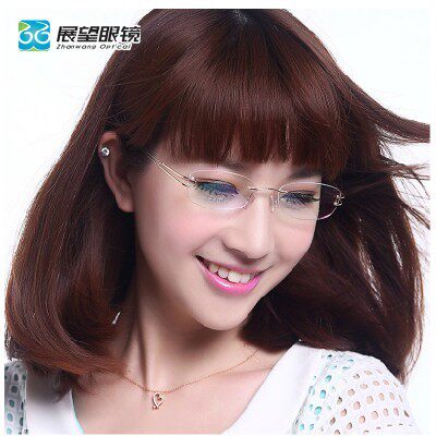 Every gram of Latin America Lady no frame Myopia Glasses Pure Titanium Ultra Light Glasses Frame for Men and Women Myopia Glasses upgrade silicone gel