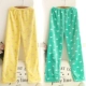 Quần dày cỡ lớn san hô flannel quần ngủ mùa thu và mùa đông phụ nữ lỏng lẻo eo thẳng quần thẳng nhà