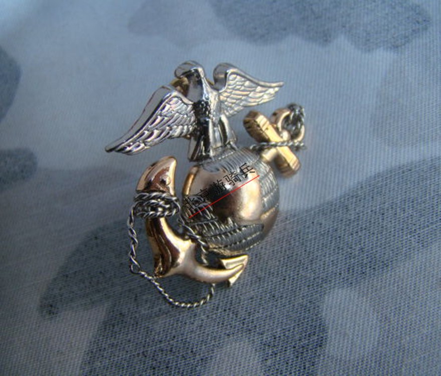 Metal Badge American Sergeant Gown cap Collar Flowers Pure Bronze Gold & Silver Bicolor