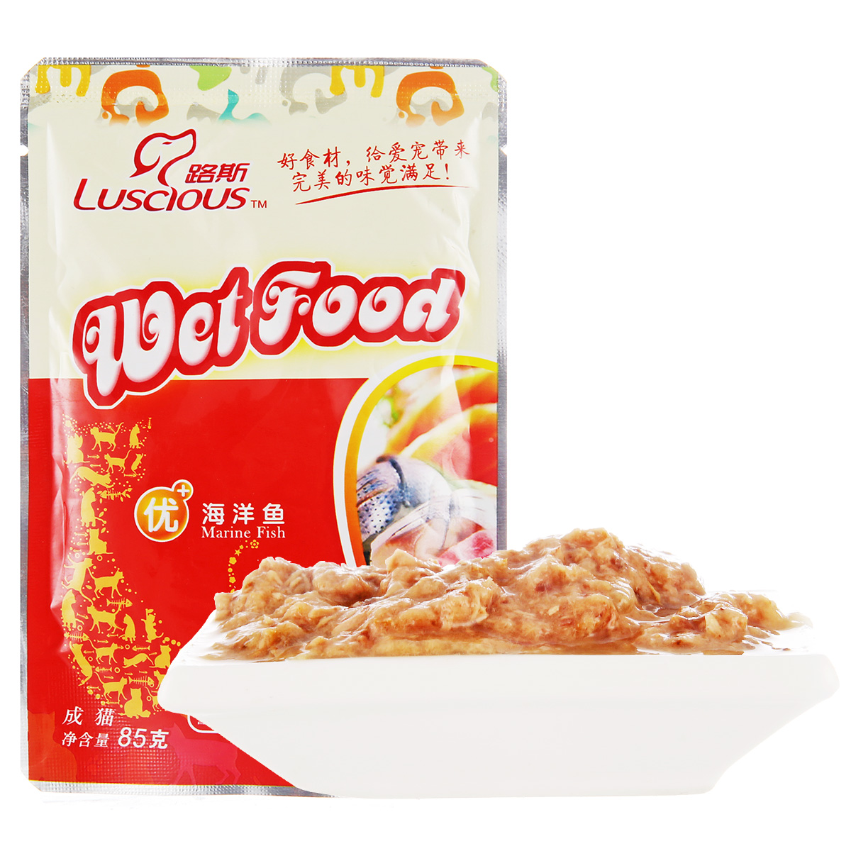 波奇网 宠物食品猫零食猫湿粮猫罐头妙鲜包路斯软包：海洋鱼85g