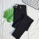 SPG hai khóa Slim mặc mùa xuân và mùa thu Phiên bản Hàn Quốc của quần legging đen nữ là quần đen mỏng co giãn chân quần Khởi động cắt