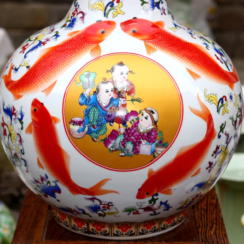 Jingdezhen ceramic lad figure dry flower vase of modern home living room a study office mesa place adorn article