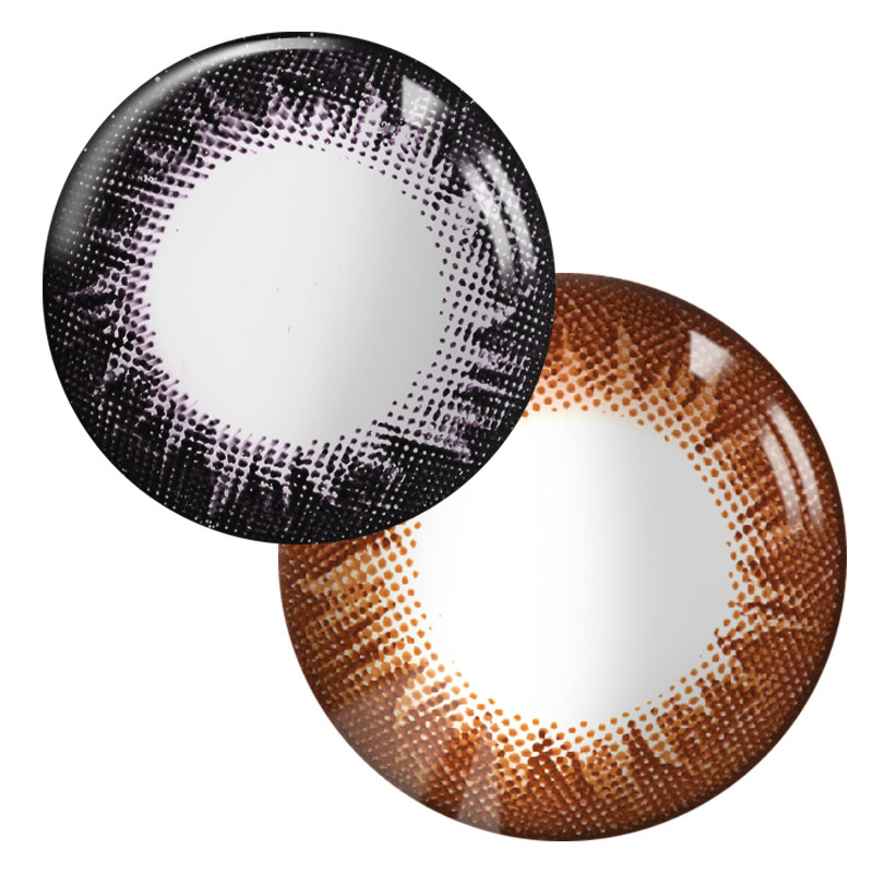 2送护理液镜盒】海昌美瞳月抛混血大直径彩色隐形眼镜2片