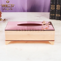 Stainless steel ktv table stainless steel tissue box rose gold Hotel ktv countertop supplies tissue box