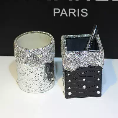 Creative fashion office supplies diamond-studded rhinestone crystal drill pen holder multifunctional personalized pen holder creative gift