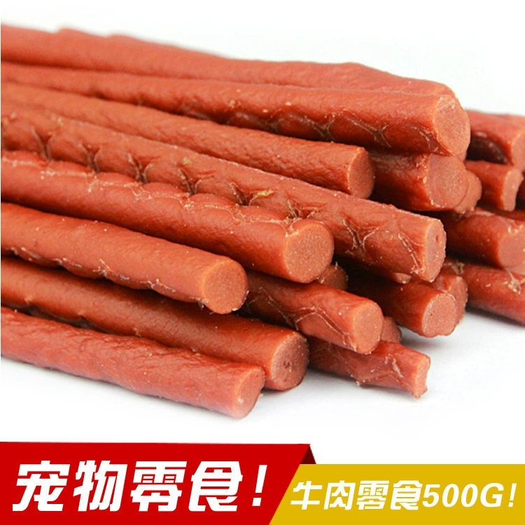 Đồ ăn nhẹ cho chó Dải thịt bò 500g Phần thưởng huấn luyện thú cưng Đồ ăn vặt có hàm lượng canxi cao Gậy mọc răng Teddy Golden Retriever - Đồ ăn vặt cho chó