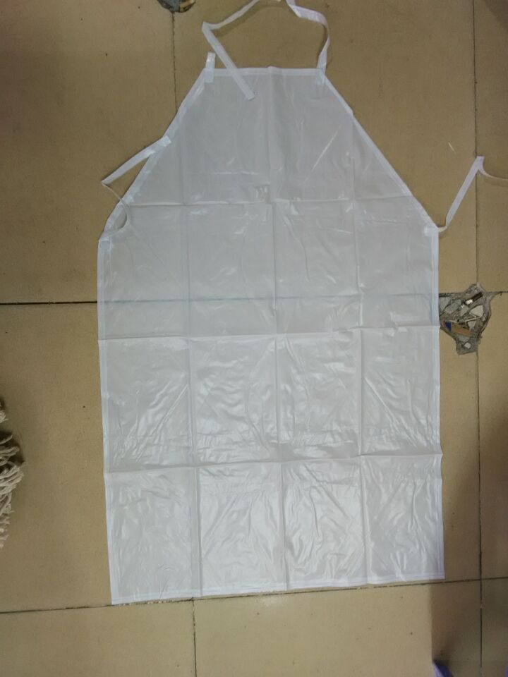 Anti-fouling kitchen waterproof apron household apron hotel frosted apron transparent tape apron thickening