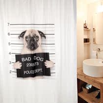 Spirella Silk Pri Creative Bad Dog Bad Egg Dog Personality Polyester Cloth Waterproof Bath Curtain Toilet Partition