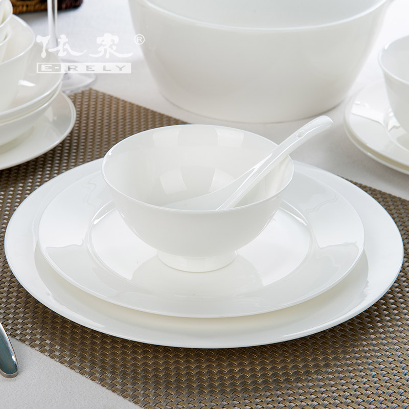 "According to the tangshan high - grade pure white ipads porcelain tableware suit household ceramics 6 dishes suit Chinese dishes