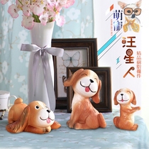 Creative living room wine cabinet home decorations office animal small ornaments resin cute dog simulation dog decoration