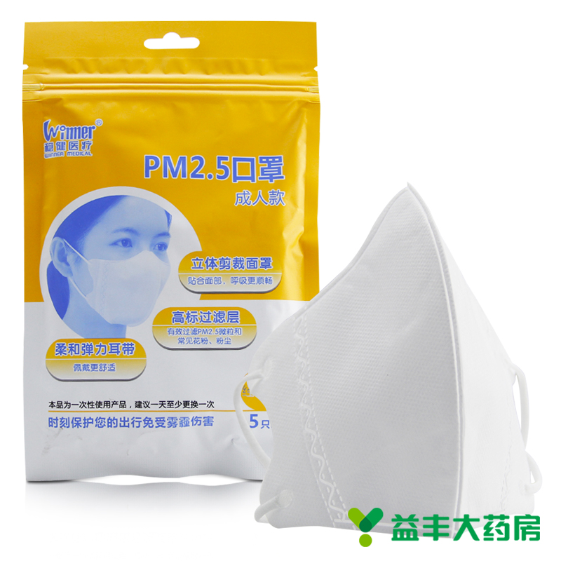 稳健PM2.5口罩 家用 防尘防粉尘雾霾 男女儿童成人 共10只装 2包