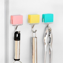 Creative magic magnetic adhesive hook refrigerator magnet hook super strong magnetic kitchen magnet without trace glue nail-free hook