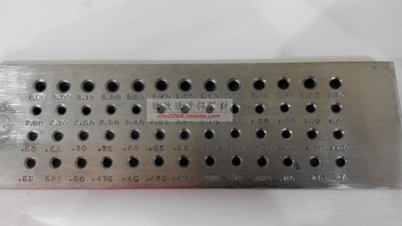 Jewelry equipment Gold tools Gold and silver wire drawing board four rows of round hole wire drawing board 0 26-4 10