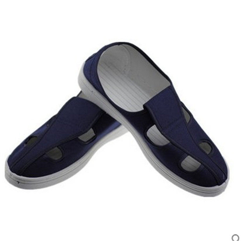 Antistatic four-hole shoe white workshop Working dust-free shoes canvas net face Antistatic 4 Holes Sails Cloth Shoes