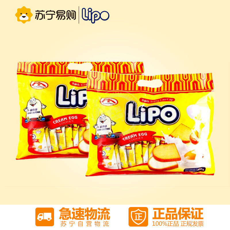 【苏宁易购】越南进口lipo利葡面包干300g/袋