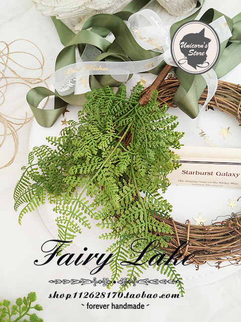 Simulation flower bouquet with flower bride hand - held flowers green leaves pine leaves fern leaves little fresh ten pieces