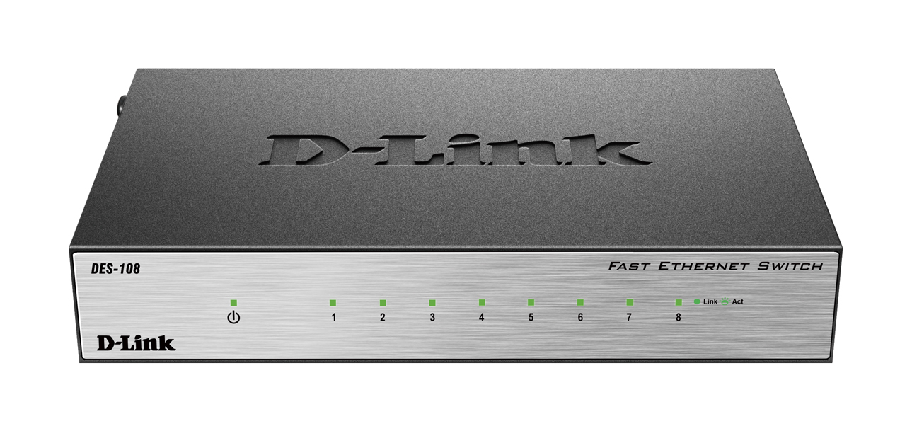 D - LINK DES-108 8 - port iron shell 100 megabit desktop switch metal housing is good heat dissipation