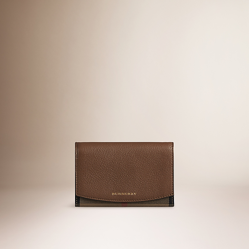 BURBERRY/博柏利House House 格纹拼皮革短款钱夹 39753501