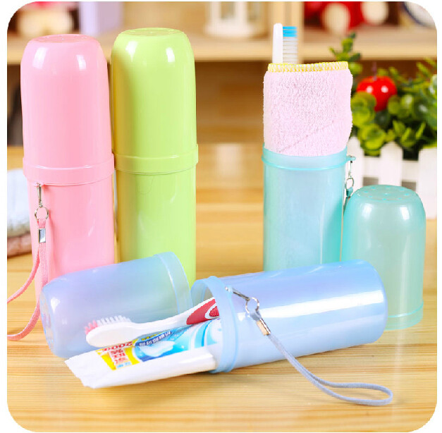 Promotion Creativity Outdoor Travel Wash Towels Containing Toothbrush Cups Stylish Candy Color Large Capacity Multifunction