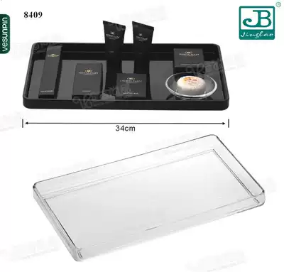 Jiabao Acrylic tray Bathroom tray Teacup tray PC Rectangular plate Cup tray Transparent 8410