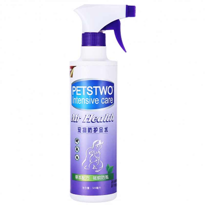 波奇网宠物猫咪狗狗蚊虫虱蚤喷剂petstwo健康先生防护金水500ml