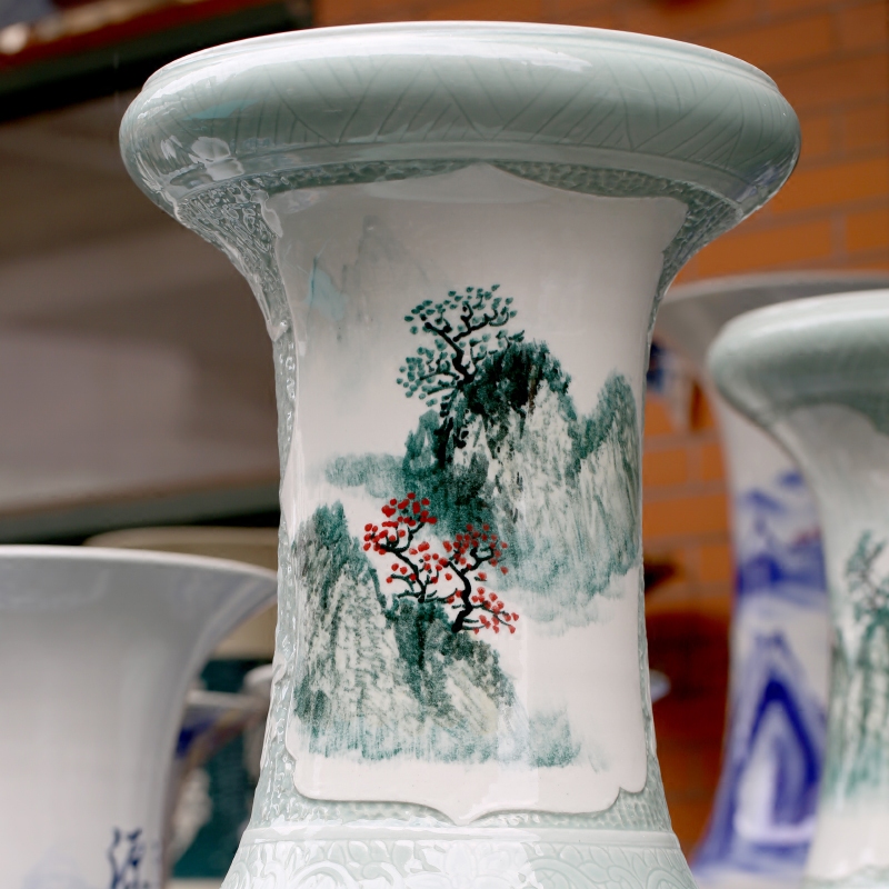 Jingdezhen ceramics has a long history in the hand - made mountain dawn rhyme big vase home sitting room of large furnishing articles adornment
