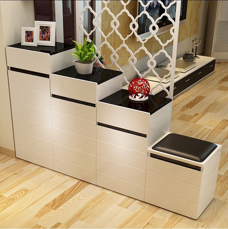 Shoes cabinet Baking Varnish Composition Cabinet Storage Low Height Partition Suxuan Ladder Double Sided Shoe Cabinet Modern Minimalist Door Hall Cabinet
